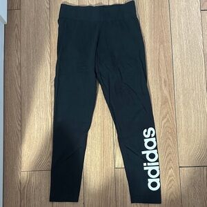 Adidas Black Leggings with White Branding